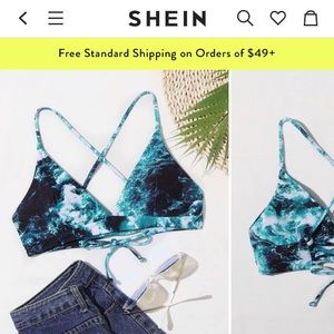 Brand new criss cross back Shein bathing suit top.